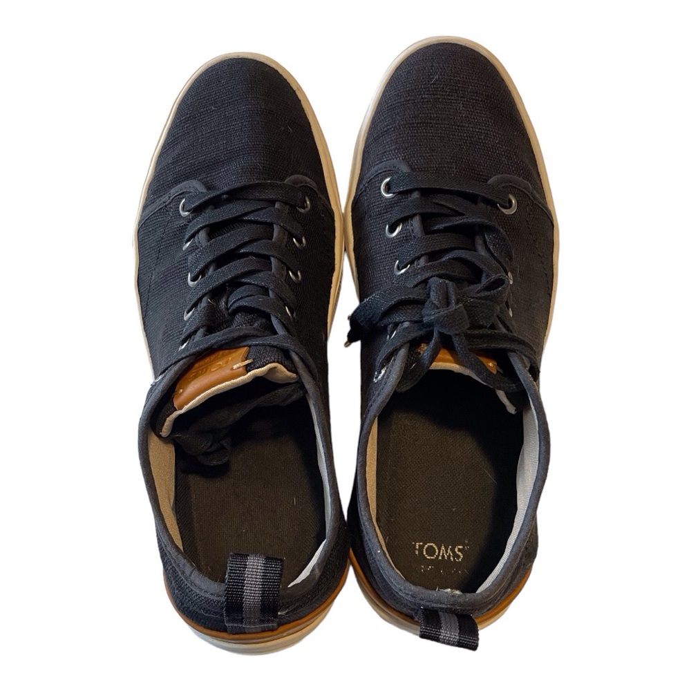 Toms Men's Black Fabric Vans, 8 - Picture 5 of 7